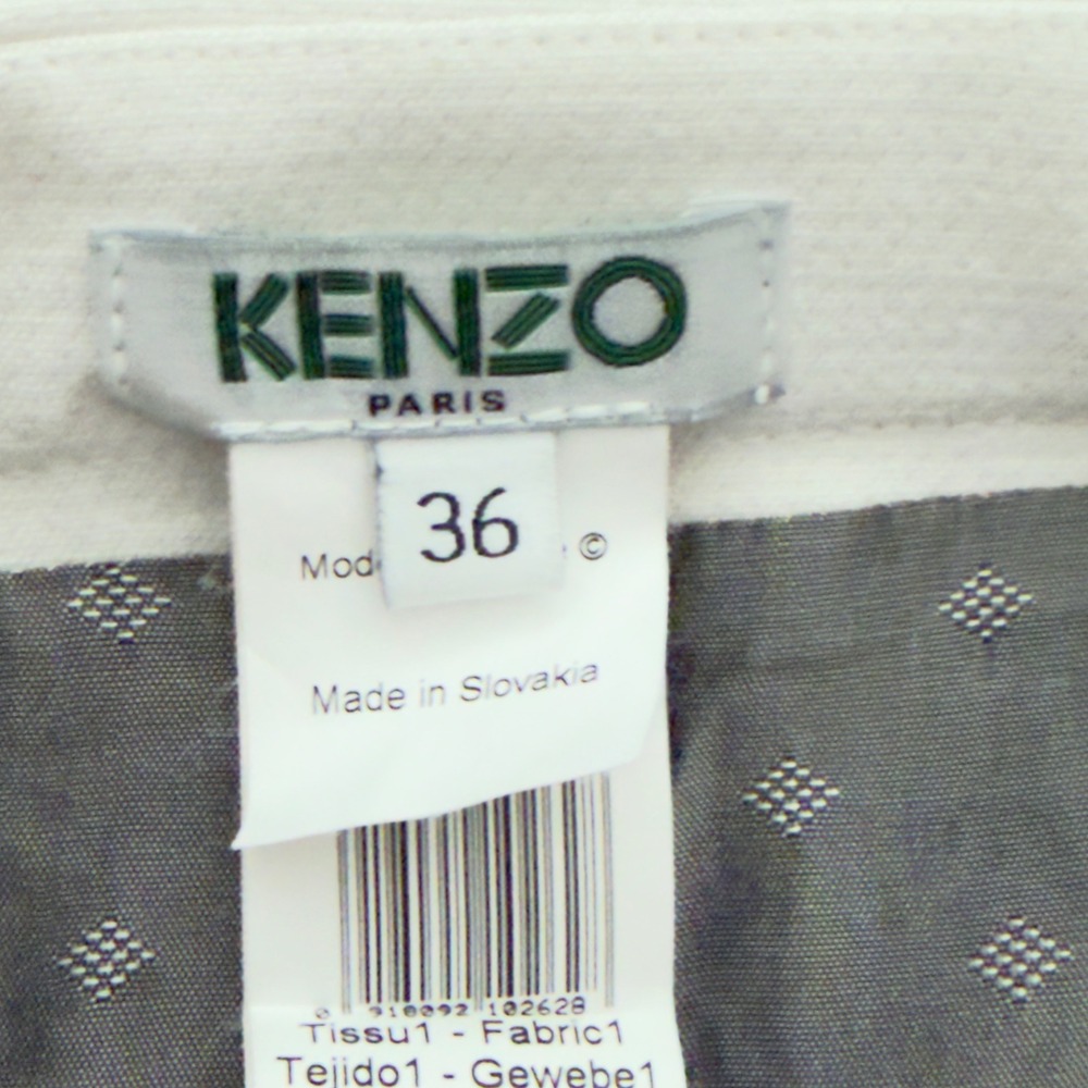 Kenzow Paris Women's Asymmetrical Wrap Mini Skirt White Black Check FR36 US 4 - Picture 6 of 14